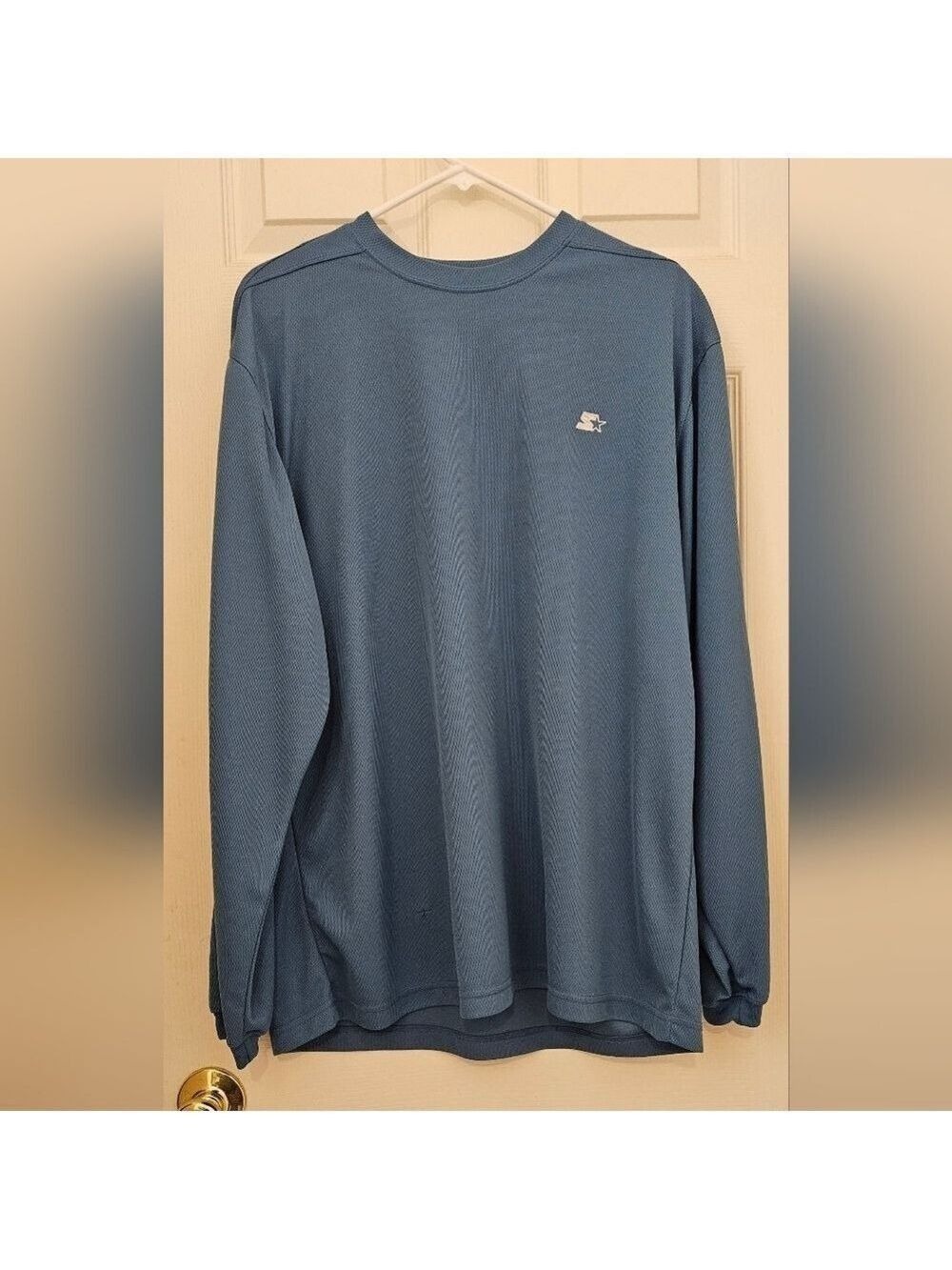 Men's Starter Blue Long Sleeve Shirt Large